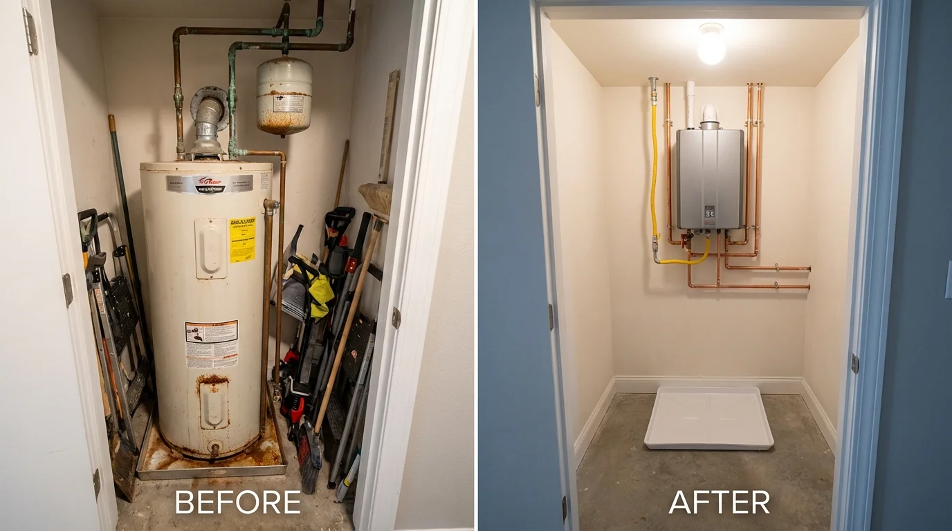 Tank water heater versus wall-mounted tankless unit comparison for Sparta, MO homeowners